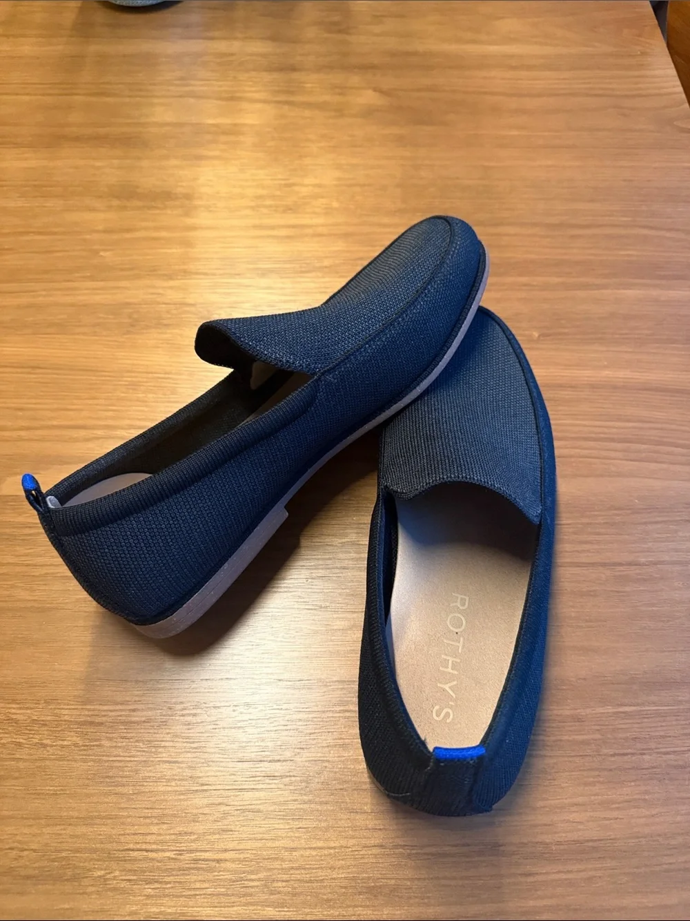 Rothy's Men's Slip-On Loafers in Navy with Blue Pull Tab
